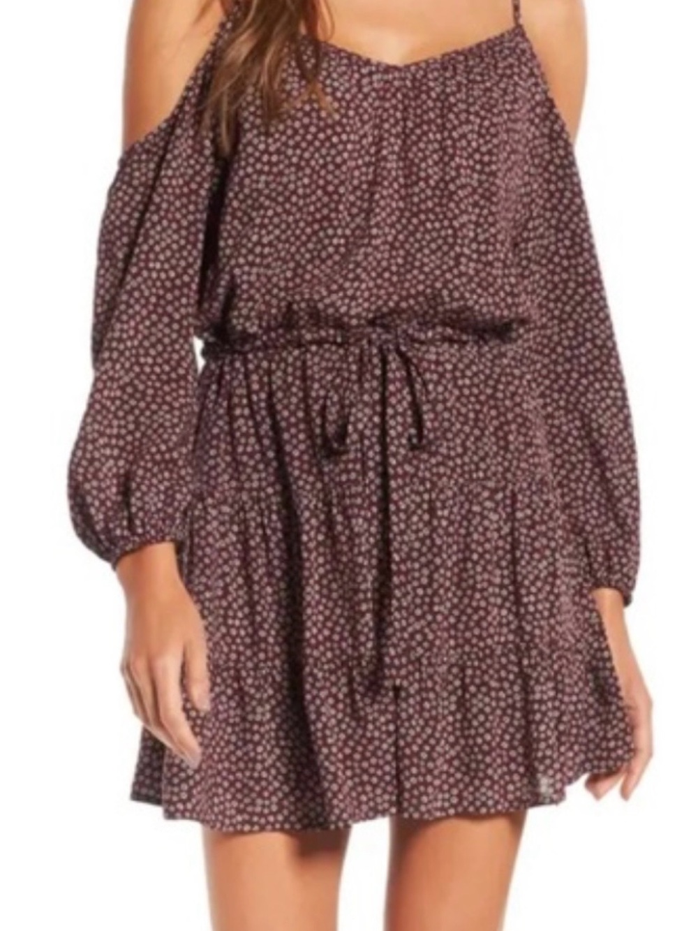 PAIGE Women's Burgundy Floral Print dress